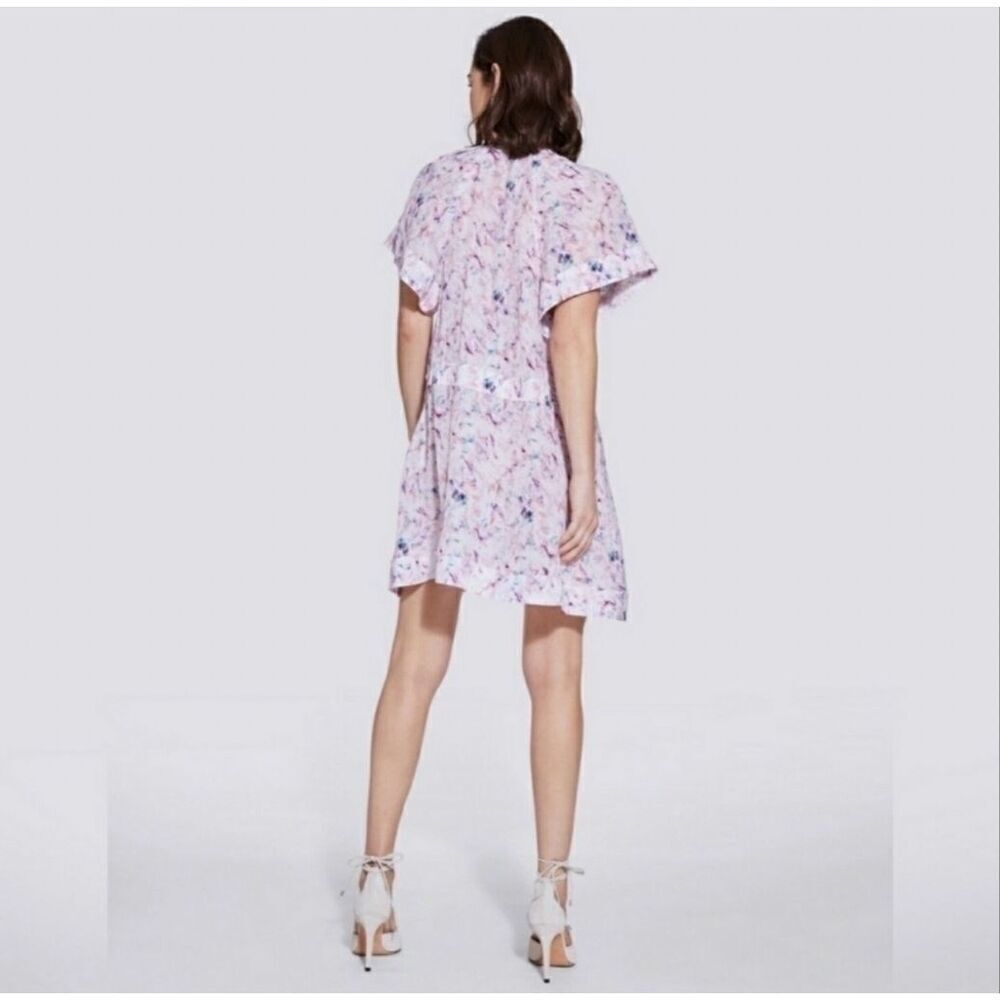 IRO Bago Dress 36 US 4 Small Abstract Print Pink Purple Sheer Mini Shift Revolve - Picture 4 of 9